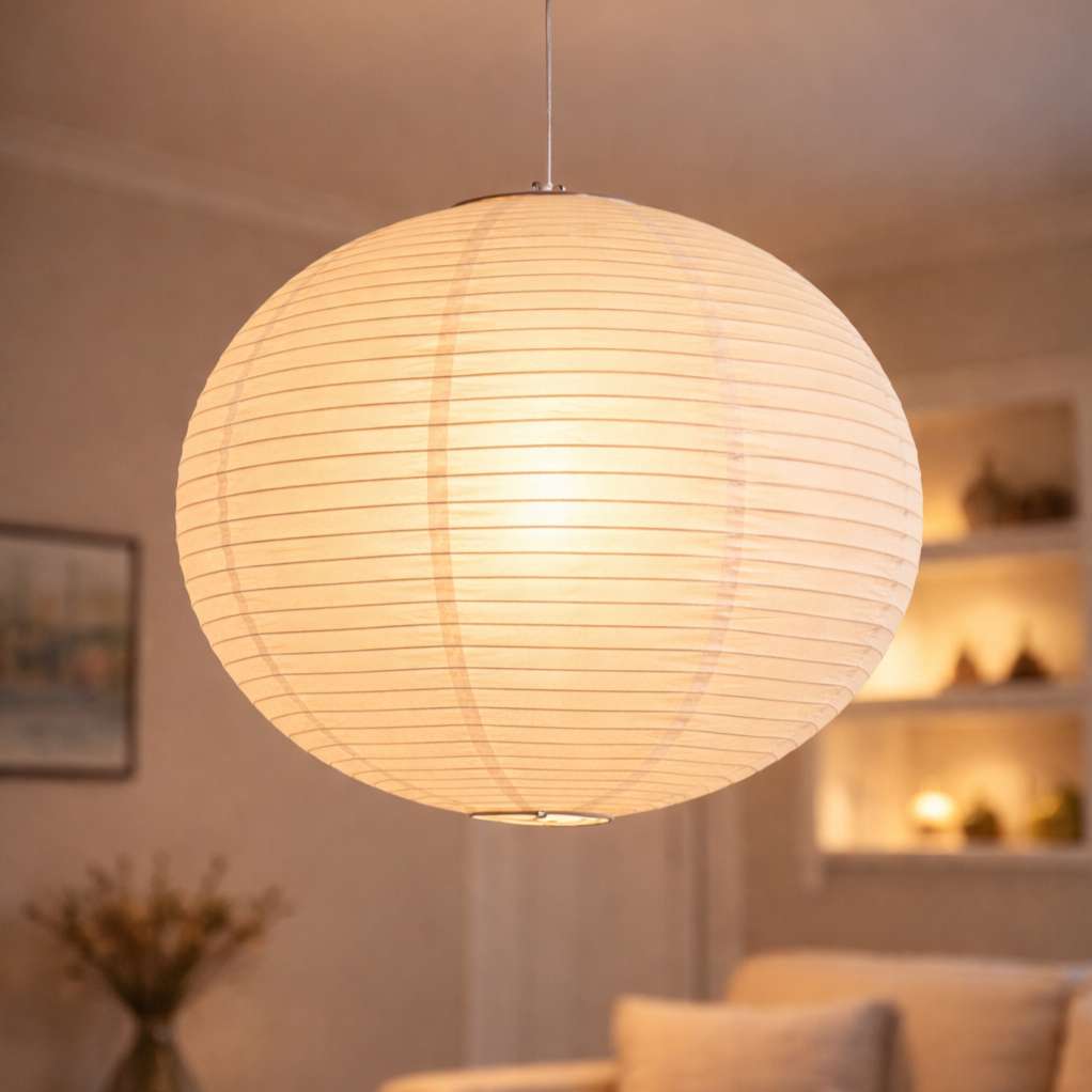 Suspension en Papier de Riz Blanc Wabi-Sabi