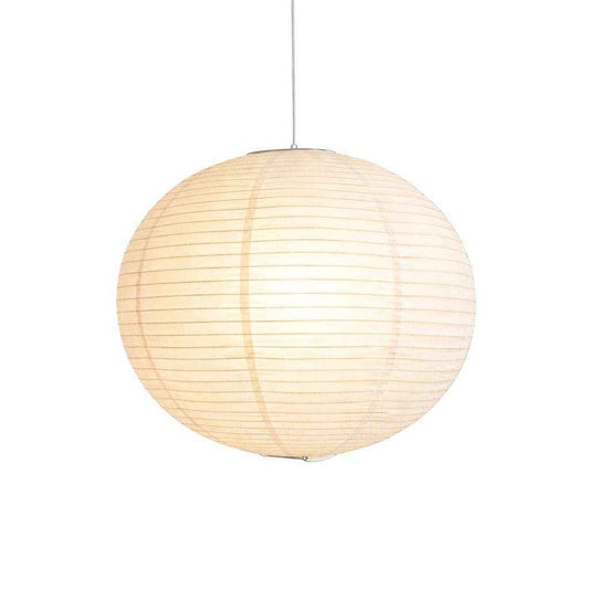 Suspension boule en lin blanc wabi-sabi, lumière laiteuse pour salon