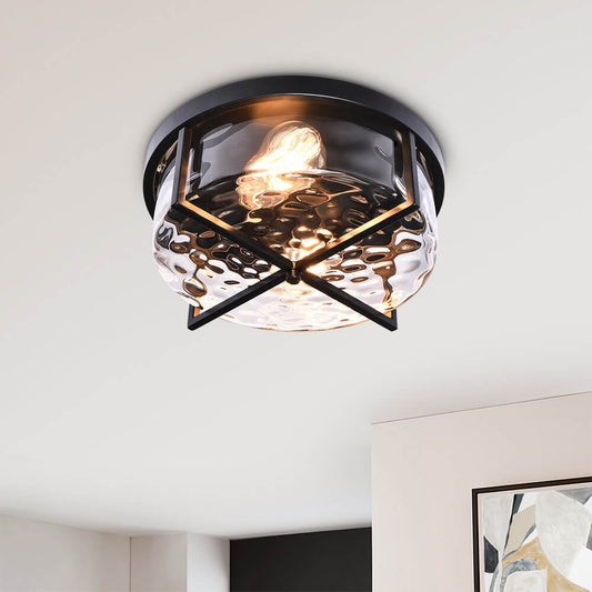 Plafonnier Salon Bulle 2 Lumières en Verre 33 cm Modèle 2