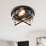 Plafonnier Salon Bulle 2 Lumières en Verre 33 cm Modèle 2