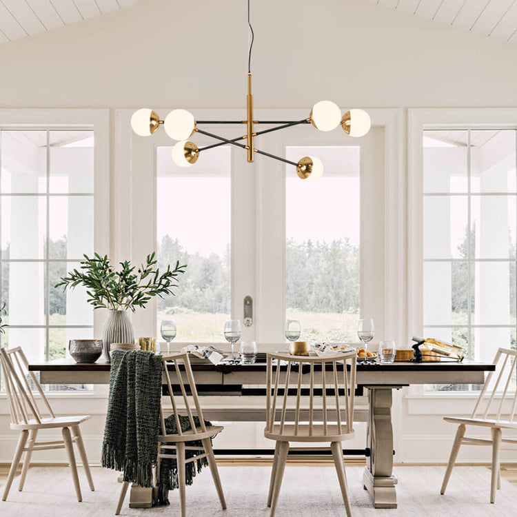 Lustre Salon Spoutnik en Laiton 120 cm