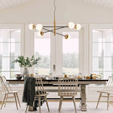 Lustre Salon Spoutnik en Laiton 120 cm