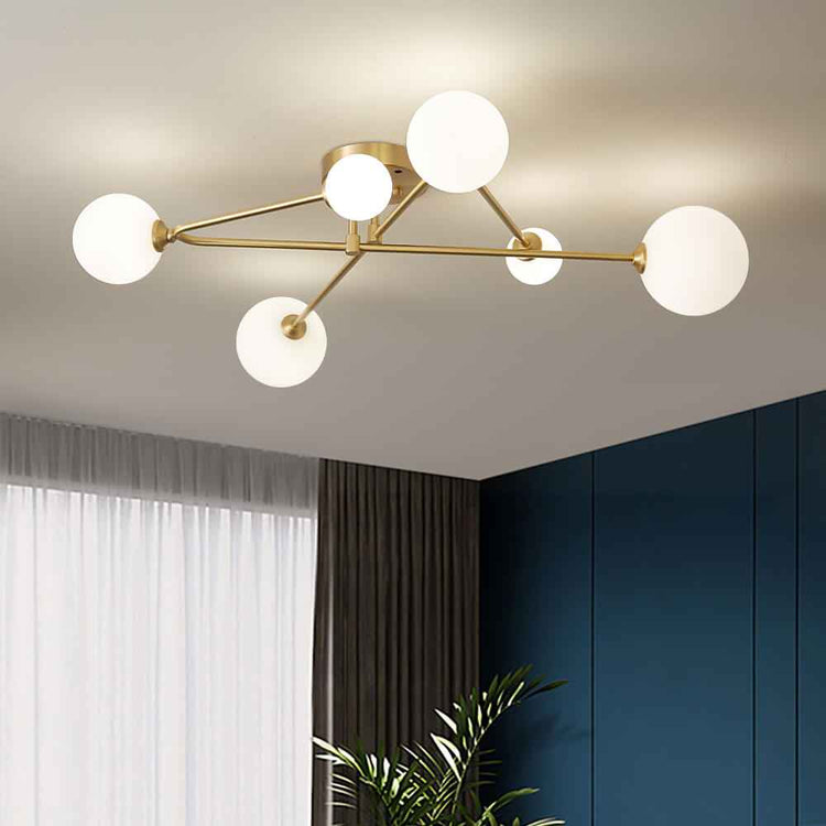 Lustre Cross Type Sputnik 6 Lumières Plafonnier pour Salon