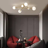 Lustre Cross Type Sputnik 6 Lumières Plafonnier pour Salon