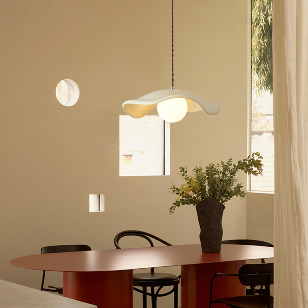 Suspension Céramique Courbé Chapeau-Abat-Jour pour Salle à Manger