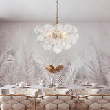 Lustre Boule Verre Grappe Moderne Globe pour Salon