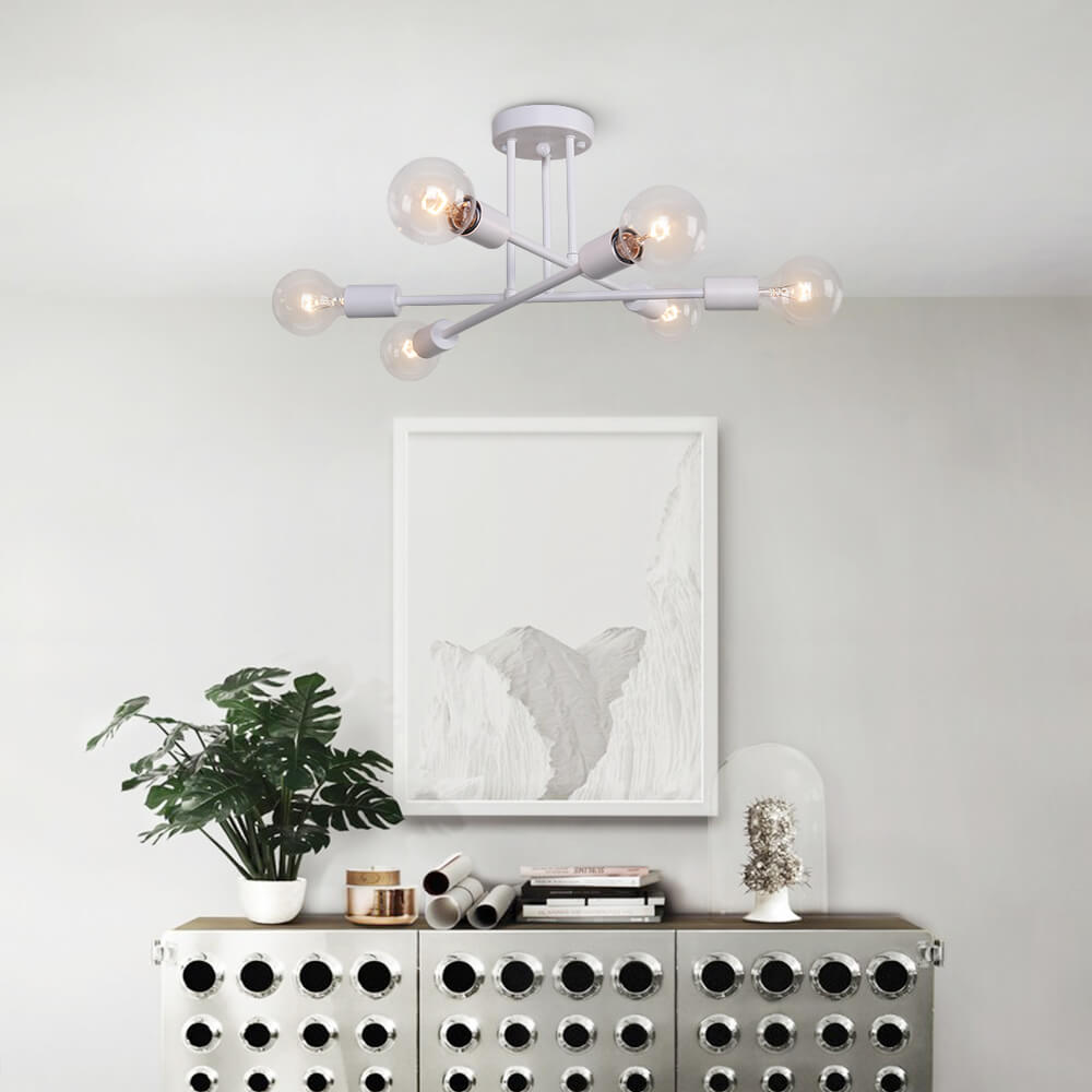 Plafonnier Moderne Six Luminaires Sputnik Sphère Semi-Encastré Luminaire