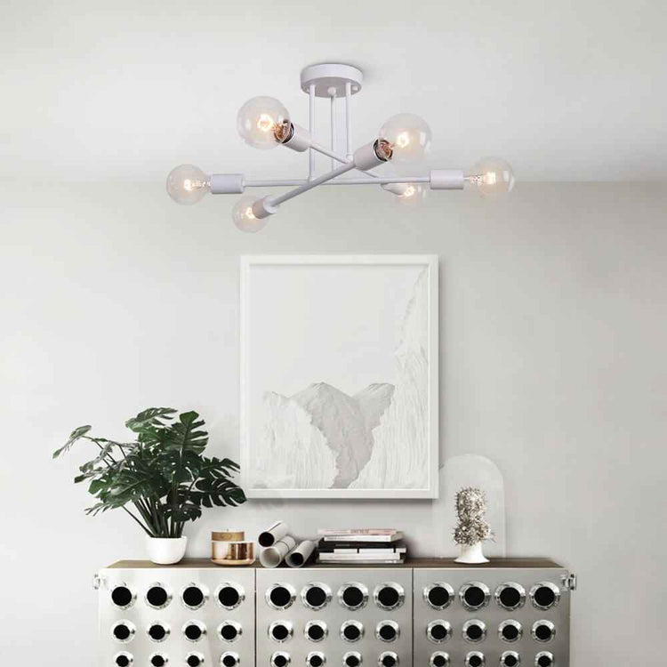 Plafonnier Moderne Six Luminaires Sputnik Sphère Semi-Encastré Luminaire