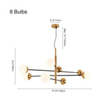 Lustre Salon Spoutnik en Laiton 120 cm