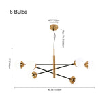 Lustre Salon Spoutnik en Laiton 120 cm