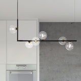 Lustre Salle à Manger Boule 6 Lumières en Verre 80 cm