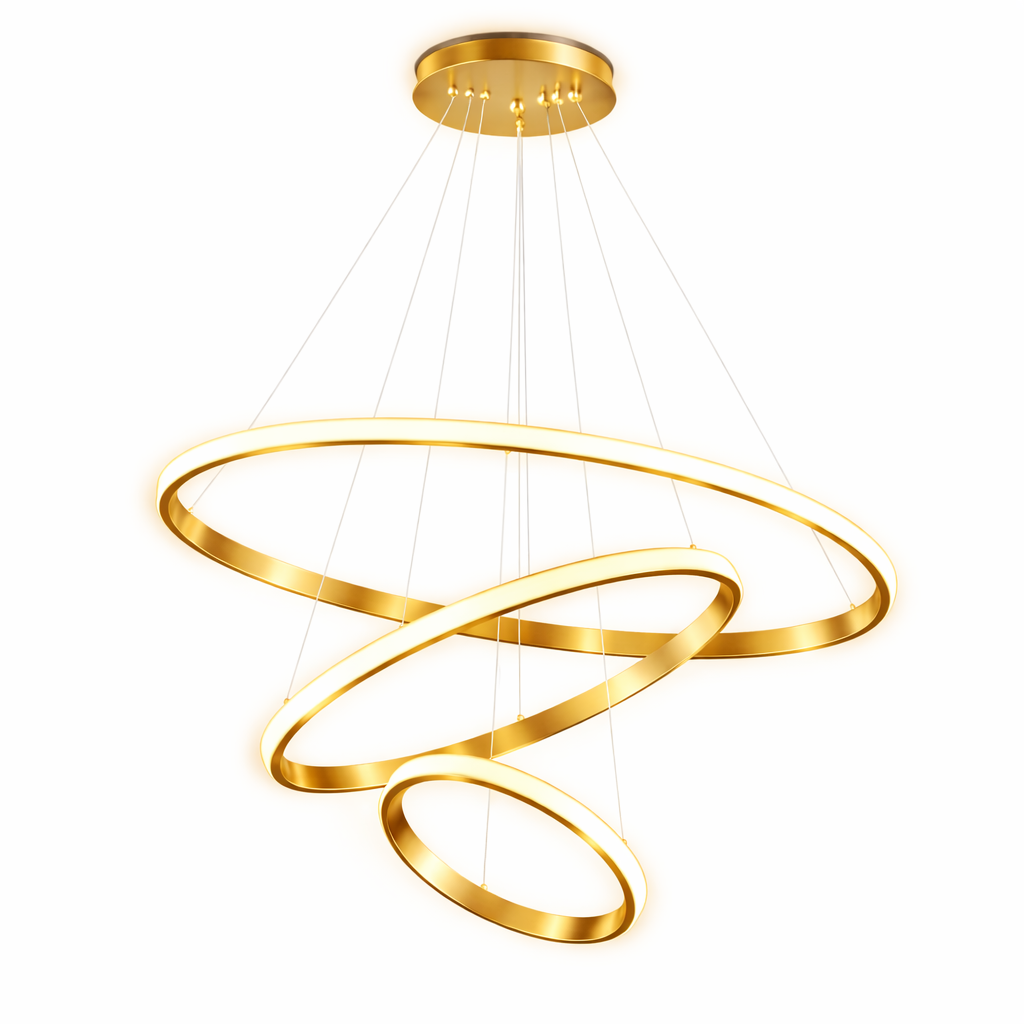 Suspension Luminaire Moderne avec 3 Anneaux Réglables