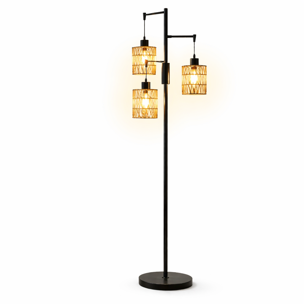 Lampe Rustique sur Pied Bohème à Intensité Variable