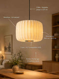 Suspension en lin côtelé Wabi-Sabi beige avec ouverture circulaire en dessous