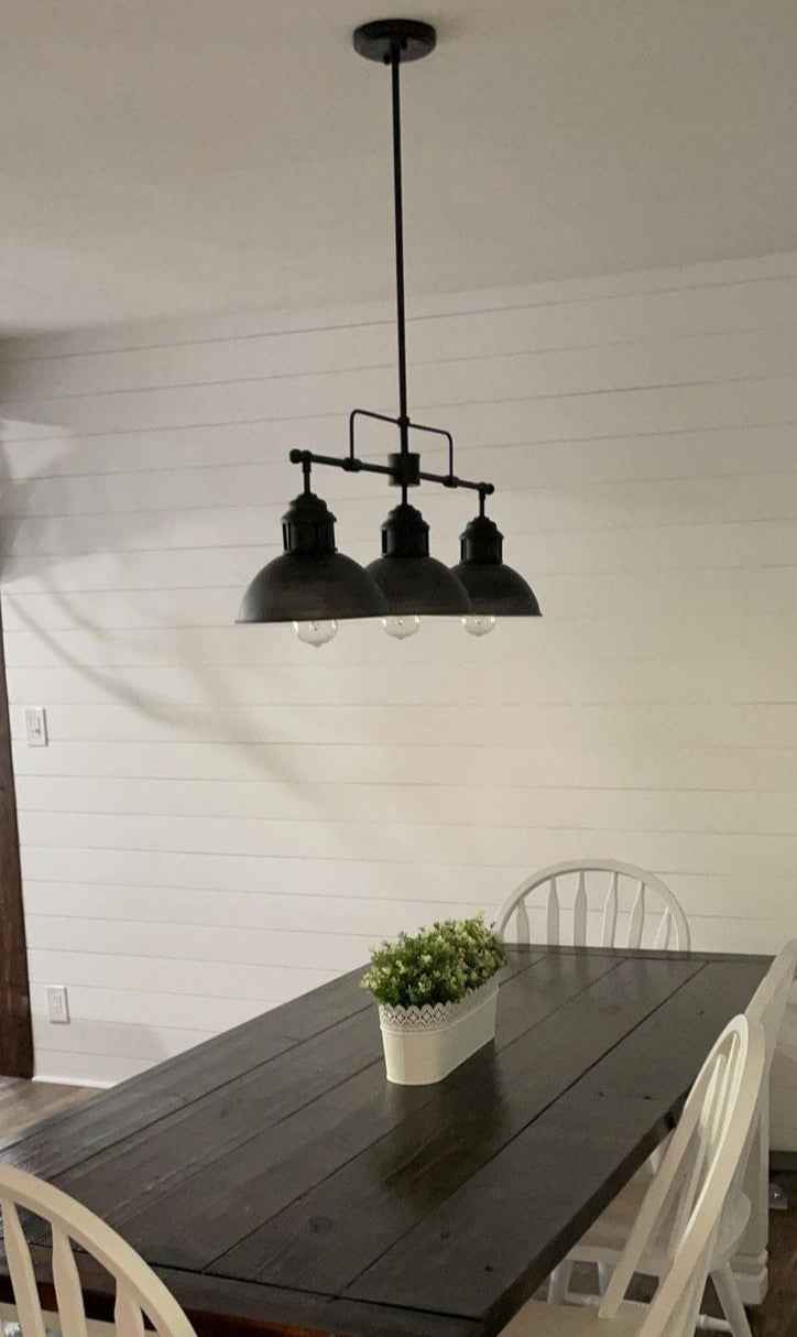 Suspension Industriel Cuisine 3 Lumières Barre Dôme pour Salle à Manger