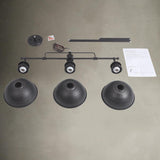 Suspension Industriel Cuisine 3 Lumières Barre Dôme pour Salle à Manger