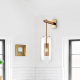 Applique Murale Verre 1 Lumière Moderne Cylindre pour Salle de Bain