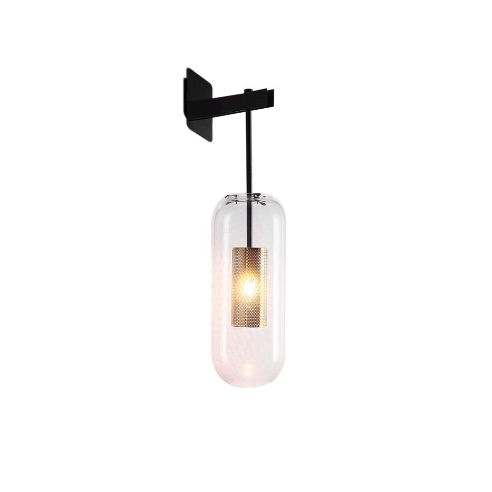 Applique Murale Verre 1 Lumière Moderne Cylindre pour Salle de Bain