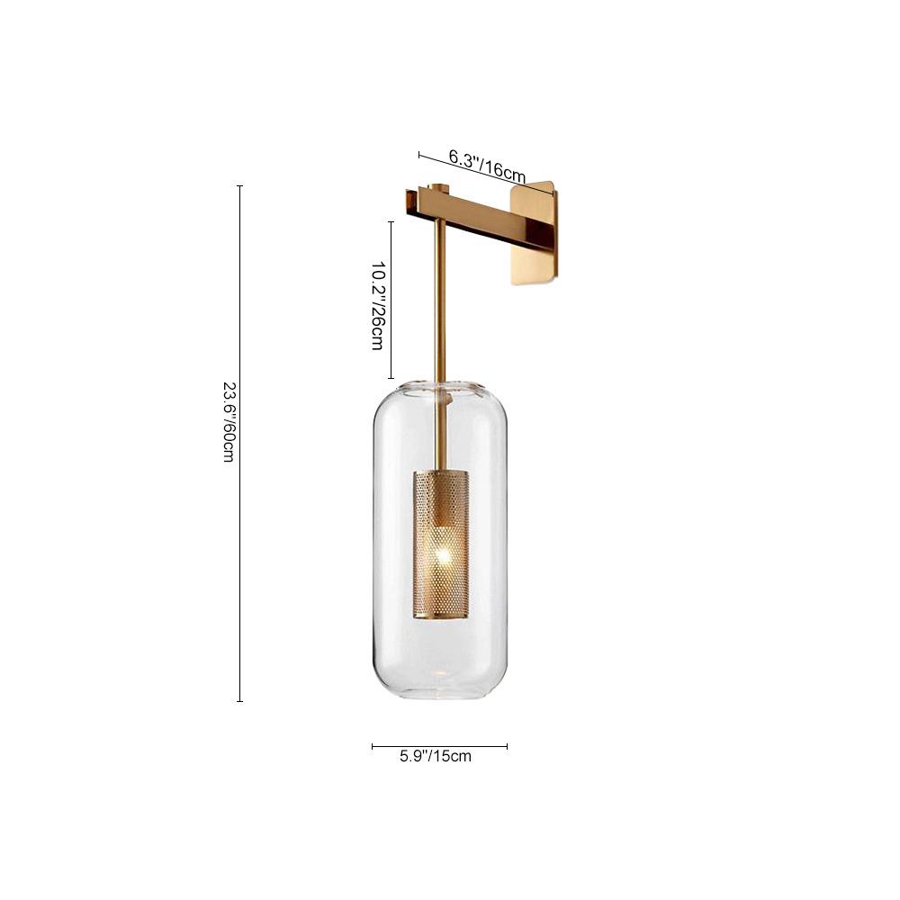 Applique Murale Verre 1 Lumière Moderne Cylindre pour Salle de Bain