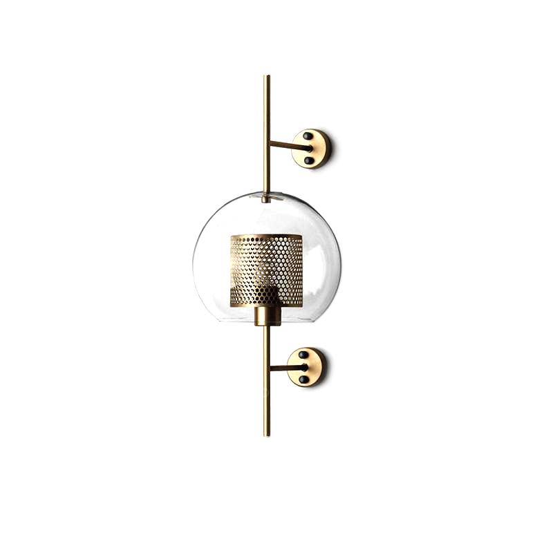 Applique Murale Verre 1 Lumière Moderne Doré/Chromé Globe pour Chambre