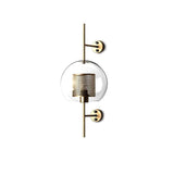 Applique Murale Verre 1 Lumière Moderne Doré/Chromé Globe pour Chambre