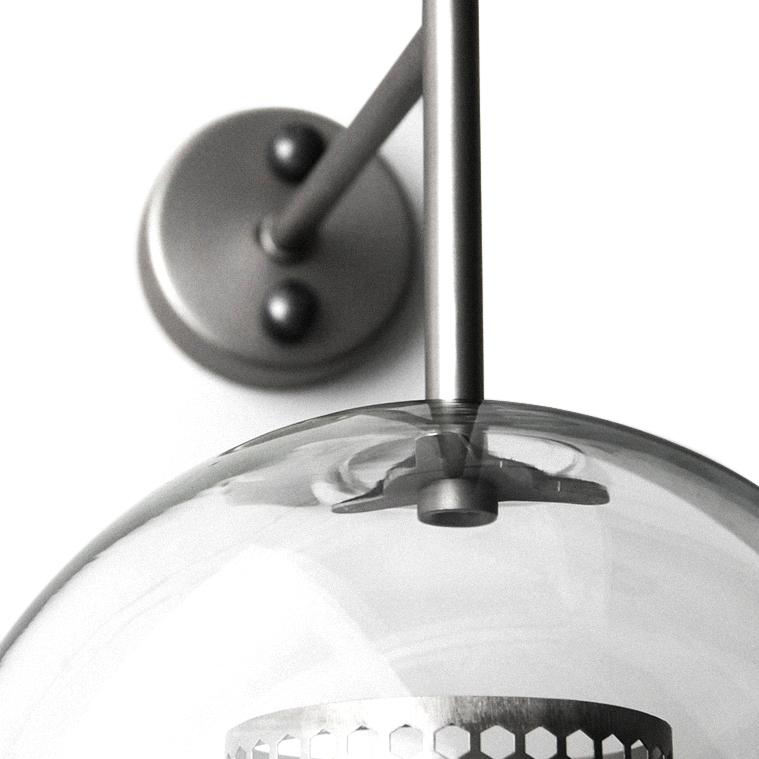 Applique Murale Verre 1 Lumière Moderne Doré/Chromé Globe pour Chambre