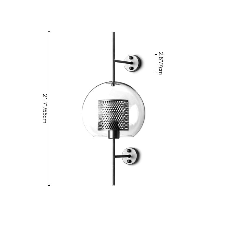 Applique Murale Verre 1 Lumière Moderne Doré/Chromé Globe pour Chambre
