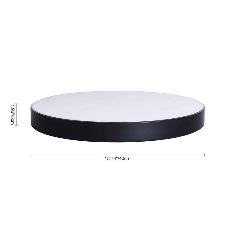 Plafonnier LED rond noir et blanc, profil fin pour plafond