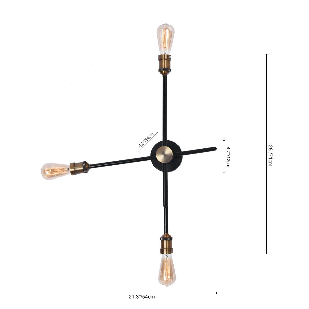 Applique Murale Moderne House 2/3 Luminaires Noir Linéaire Luminaire pour Chambre