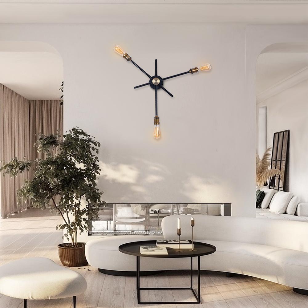 Applique Murale Moderne House 2/3 Luminaires Noir Linéaire Luminaire pour Chambre