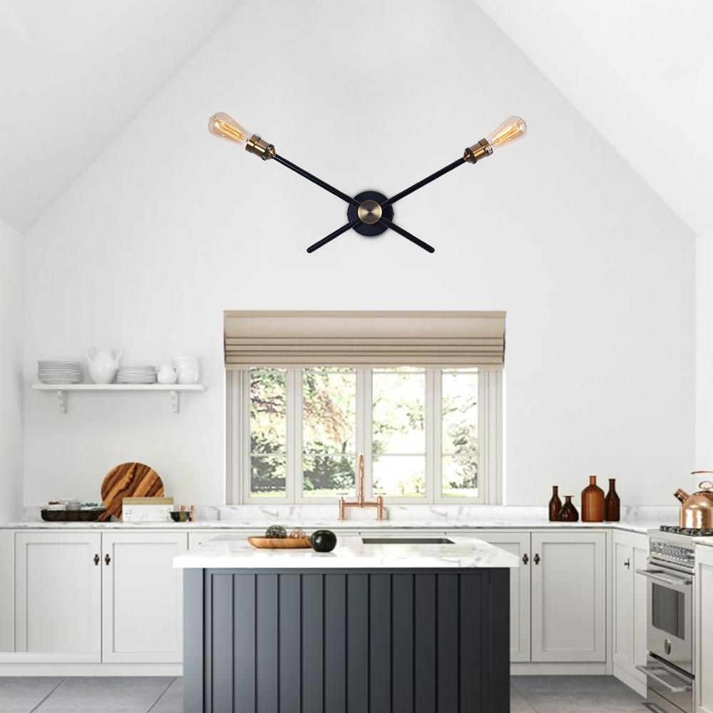 Applique Murale Moderne House 2/3 Luminaires Noir Linéaire Luminaire pour Chambre