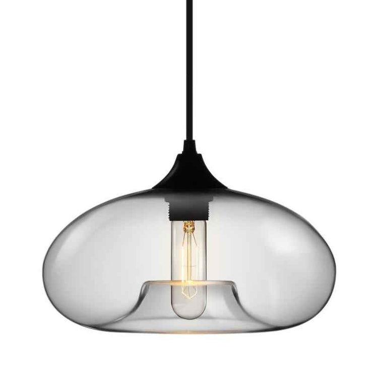 Suspension Verre Linéaire 3 Lumières Suspension avec Transparent Abat-Jour pour Salle
