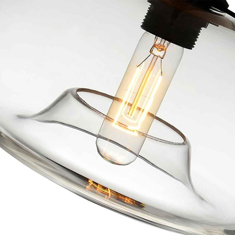 Suspension Verre Linéaire 3 Lumières Suspension avec Transparent Abat-Jour pour Salle