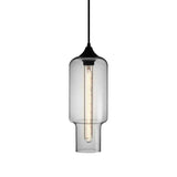 Suspension Verre Linéaire 3 Lumières Suspension avec Transparent Abat-Jour pour Salle