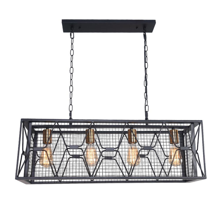 Lustre Cuisine Linéaire 6 Lumières en Verre 80 cm