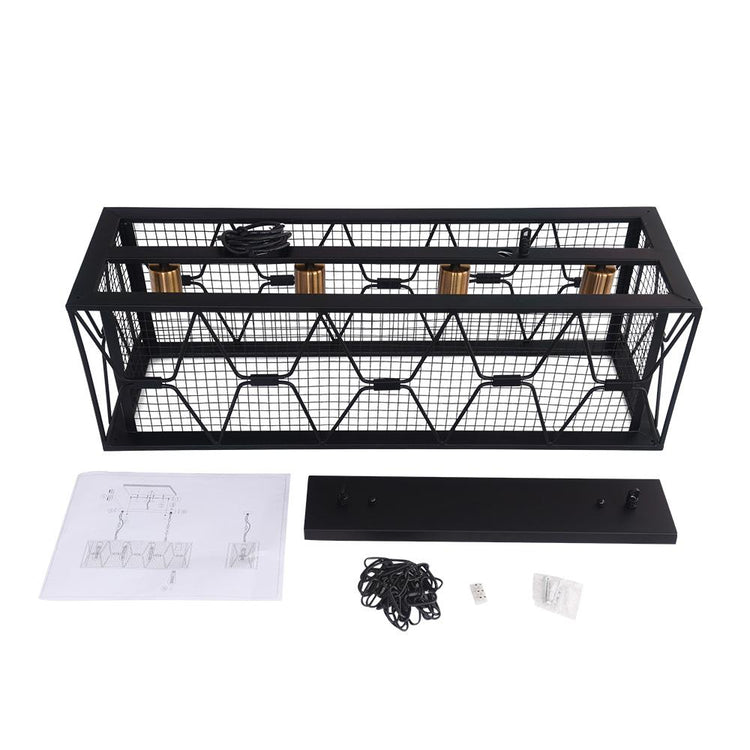 Lustre Cuisine Linéaire 6 Lumières en Verre 80 cm
