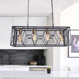 Lustre Cuisine Linéaire 6 Lumières en Verre 80 cm