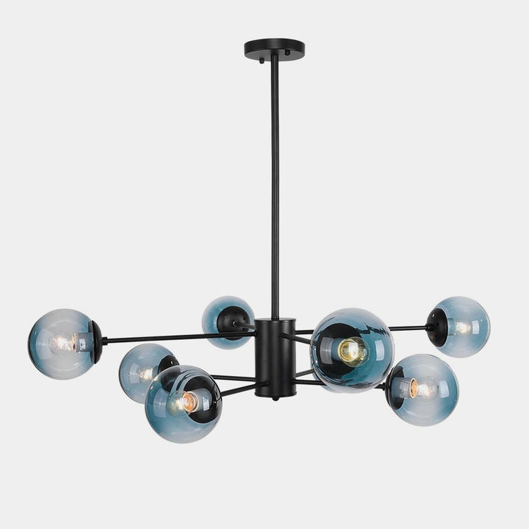 Lustre Salon Boule en Verre Bleu 98 cm