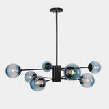 Lustre Salon Boule en Verre Bleu 98 cm