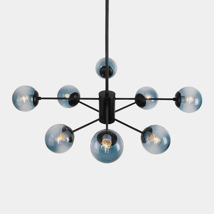 Lustre Salon Boule en Verre Bleu 98 cm