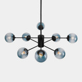 Lustre Salon Boule en Verre Bleu 98 cm