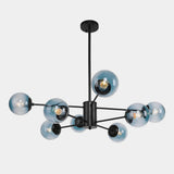 Lustre Salon Boule en Verre Bleu 98 cm