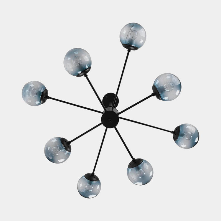 Lustre Salon Boule en Verre Bleu 98 cm