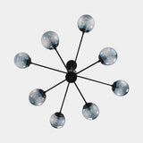 Lustre Salon Boule en Verre Bleu 98 cm