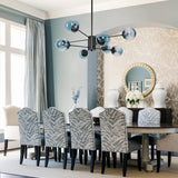 Lustre Salon Boule en Verre Bleu 98 cm