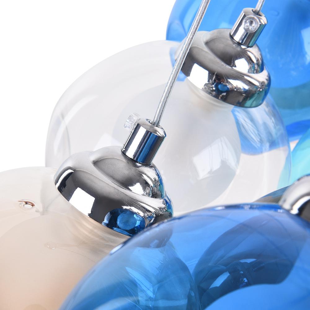 Suspension Verre Grappe Boule Suspensions Luminaires avec Multi-Color Globes pour Salle
