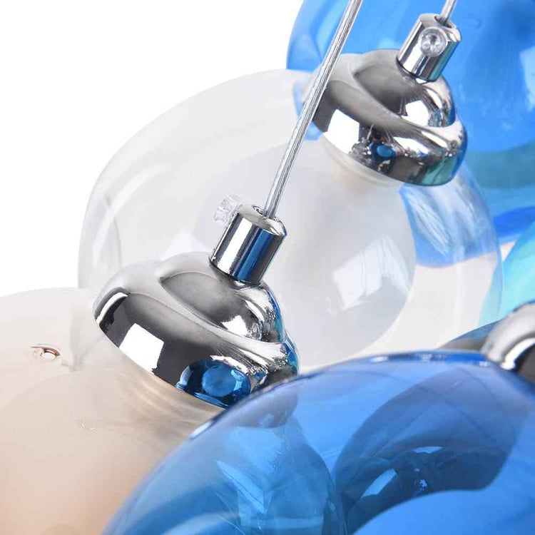 Suspension Verre Grappe Boule Suspensions Luminaires avec Multi-Color Globes pour Salle