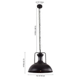 Suspension Salle à Manger Dôme en Métal 41 cm