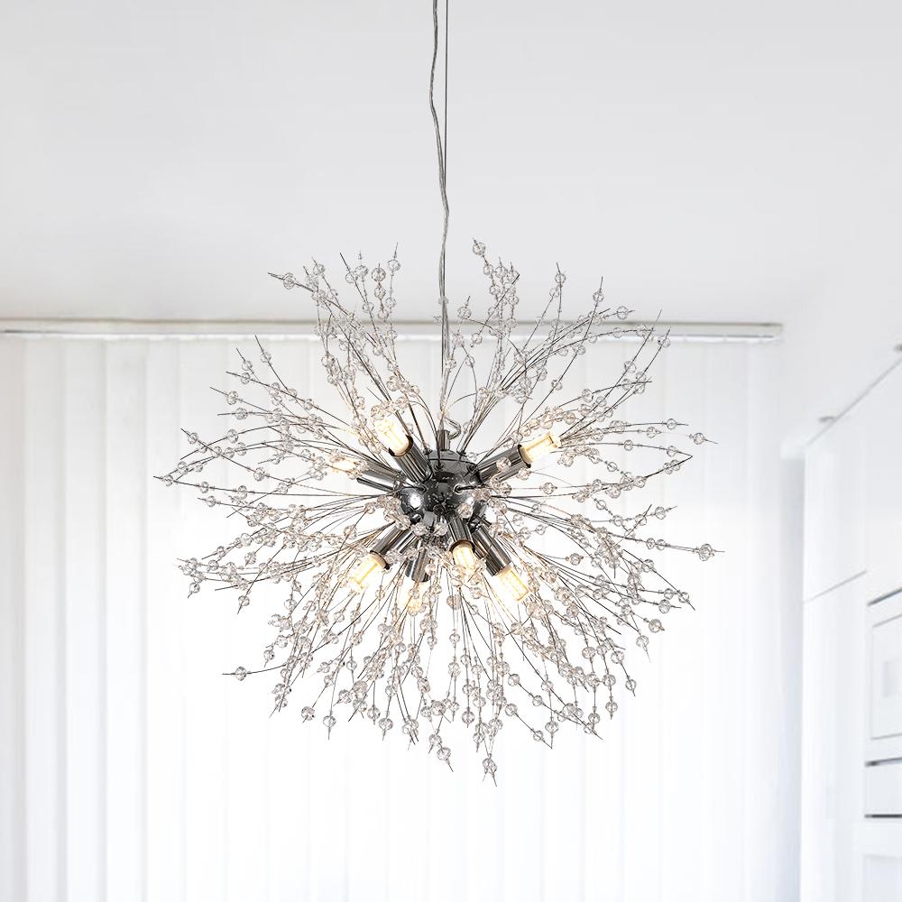 Lustre Luxe 8 Lumières Sputnik Feu d'Artifice pour Salon