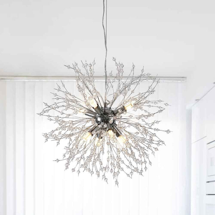 Lustre Luxe 8 Lumières Sputnik Feu d'Artifice pour Salon